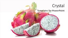  Presentation with pitaya - PPT theme enhanced with asian dragaon - dragon fruit pitaya pitahaya isolated background and a white colored foreground