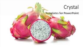  Presentation with pitaya - Slide set having asian dragaon - dragon fruit pitaya pitahaya isolated background and a white colored foreground