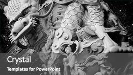  Presentation with bauxite lime stone  - Presentation theme enhanced with asian dragaon - dragon stone carving background and a dark gray colored foreground