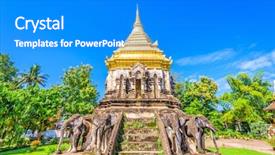 Presentation with chiang mai - Amazing slides having asian elephant buddhism - chiang mai thailand at wat backdrop and a  colored foreground