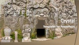  Presentation with bali temple - Cool new slides with asian elephant buddhism - goa gajah temple in bali backdrop and a  colored foreground