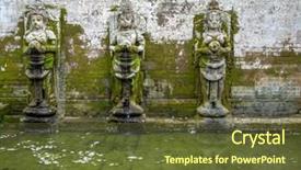  Presentation with buddhism - Presentation design having asian elephant buddhism - goa gajah temple in bali background and a  colored foreground