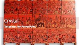  Presentation with plasma screen - Presentation theme enhanced with asian elephant buddhism - lacquer folding screen from myanmar background and a crimson colored foreground