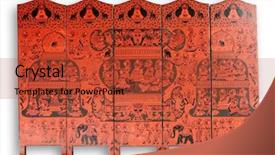  Presentation with white - Slides with asian elephant buddhism - lacquer folding screen from myanmar background and a  colored foreground