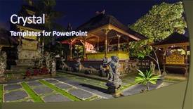  Presentation with buddhism - Beautiful slide deck featuring asian elephant buddhism - temple in ubud - bali backdrop and a wine colored foreground
