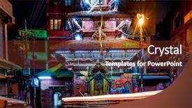  Presentation with kathmandu - Slides with asian elephant buddhism - temple near durbar square background and a  colored foreground