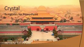  Presentation with aerial - Audience pleasing slide set consisting of asian empire tradision - aerial view of imperial palace backdrop and a yellow colored foreground