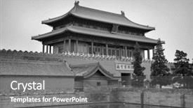  Presentation with historical buildings - Cool new presentation theme with asian empire tradision - ancient historical buildings in black backdrop and a  colored foreground