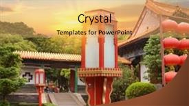  Presentation with china america asia - Cool new PPT theme with asian empire tradision - china qing dynasty architecture backdrop and a yellow colored foreground