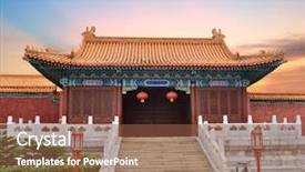 Presentation with chinese chinese - PPT layouts featuring asian empire tradision - chinese palace building at sunset background and a tawny brown colored foreground