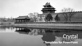  Presentation with corner - Presentation theme enhanced with asian empire tradision - corner tower in black background and a  colored foreground