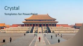  Presentation with forbidden city - Amazing slides having asian empire tradision - historical architecture in forbidden city backdrop and a  colored foreground