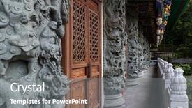  Presentation with traditional chinese funeral - Colorful slide set enhanced with asian empire tradision - traditional chinese building backdrop and a gray colored foreground