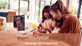  Presentation with father birthday - Presentation design enhanced with asian-family-celebrating-birthday background and a coral colored foreground