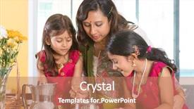  Presentation with asian food - Presentation with asian family cooking food together background and a coral colored foreground