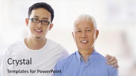  Presentation with catholic father son hoyly spirit - Amazing slide set having asian father and son portrait backdrop and a light gray colored foreground