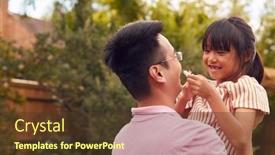  Presentation with daughter - Amazing slide set having asian-father-lifting-daughter backdrop and a tawny brown colored foreground