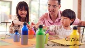  Presentation with craft - Amazing presentation theme having asian-father-with-children-having backdrop and a yellow colored foreground
