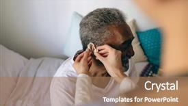  Presentation with asian doctor - Colorful presentation theme enhanced with asian female doctor applying hearing backdrop and a coral colored foreground