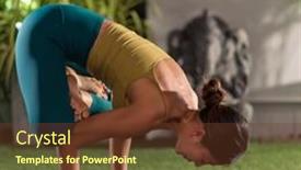  Presentation with lockdown - Slide deck with asian-female-woman-in-sportswear background and a tawny brown colored foreground