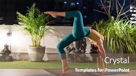  Presentation with city night - Audience pleasing slide deck consisting of asian-female-woman-in-sportswear backdrop and a violet colored foreground