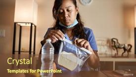  Presentation with nurse - Cool new presentation with asian-filipina-nurse-at-home backdrop and a tawny brown colored foreground