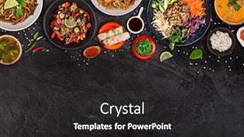  Presentation with asian food - Slide set consisting of asian-food-background-with-various background and a dark gray colored foreground