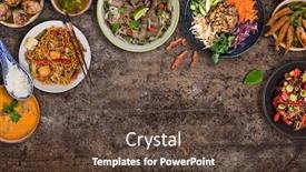  Presentation with asian food - Slide set featuring asian-food-background-with-various background and a tawny brown colored foreground