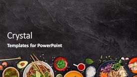  Presentation with thai food - Audience pleasing PPT layouts consisting of asian-food-background-with-various backdrop and a dark gray colored foreground