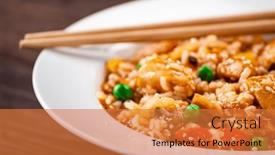  Presentation with nuggets food - Presentation theme having asian-food-chicken-nuggets-rice background and a red colored foreground