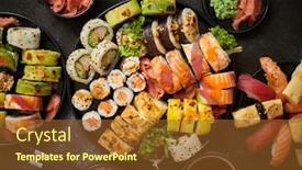  Presentation with asian food - Audience pleasing slides consisting of asian-food-fest-menu-sushi backdrop and a tawny brown colored foreground