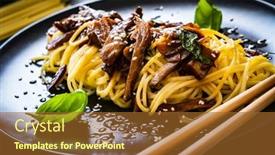  Presentation with soy sauce - Theme featuring asian-food-fried-soy-sauce background and a tawny brown colored foreground