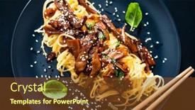  Presentation with asian food - Amazing theme having asian-food-fried-soy-sauce backdrop and a tawny brown colored foreground