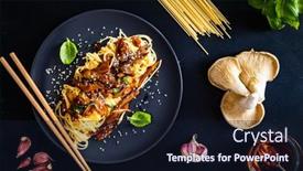  Presentation with soy sauce - Beautiful slides featuring asian-food-fried-soy-sauce backdrop and a wine colored foreground