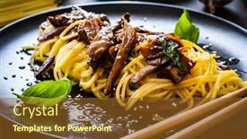  Presentation with soy sauce - Presentation theme having asian-food-fried-soy-sauce background and a tawny brown colored foreground