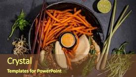  Presentation with free traditional - Theme having asian food in bowl free background and a tawny brown colored foreground