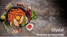  Presentation with free traditional - Slide deck featuring asian food in bowl free background and a gray colored foreground