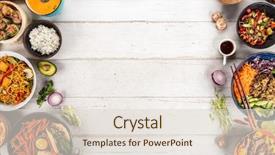  Presentation with asian food - PPT layouts enhanced with asian food in bowls free background and a lemonade colored foreground