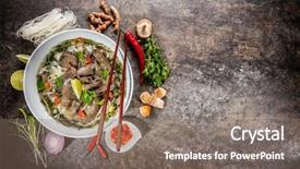  Presentation with asian food - PPT layouts featuring asian food in bowls free background and a gray colored foreground