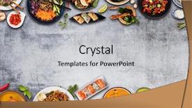  Presentation with free frames - PPT theme with asian food in bowls free background and a light gray colored foreground