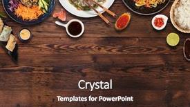  Presentation with free food - Presentation design consisting of asian food in bowls free background and a tawny brown colored foreground