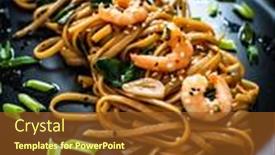  Presentation with soy - Beautiful slides featuring asian-food-noodles-with-prawns backdrop and a tawny brown colored foreground