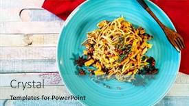  Presentation with asian food - Presentation theme enhanced with asian-food-noodles background and a light blue colored foreground