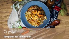  Presentation with noodles - Slides enhanced with asian-food-noodles background and a coral colored foreground