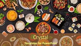  Presentation with vietnamese food - Presentation theme having asian-food-served-on-black background and a tawny brown colored foreground