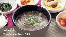  Presentation with asian food - Presentation design with asian-food background and a gray colored foreground