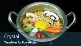  Presentation with asian food - Theme featuring asian-food background and a navy blue colored foreground