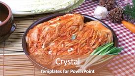  Presentation with asian food - Cool new presentation with asian food backdrop and a coral colored foreground