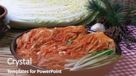  Presentation with asian food - Presentation theme having asian food background and a tawny brown colored foreground