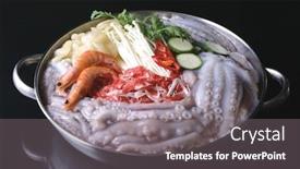  Presentation with asian food - Theme consisting of asian food background and a gray colored foreground